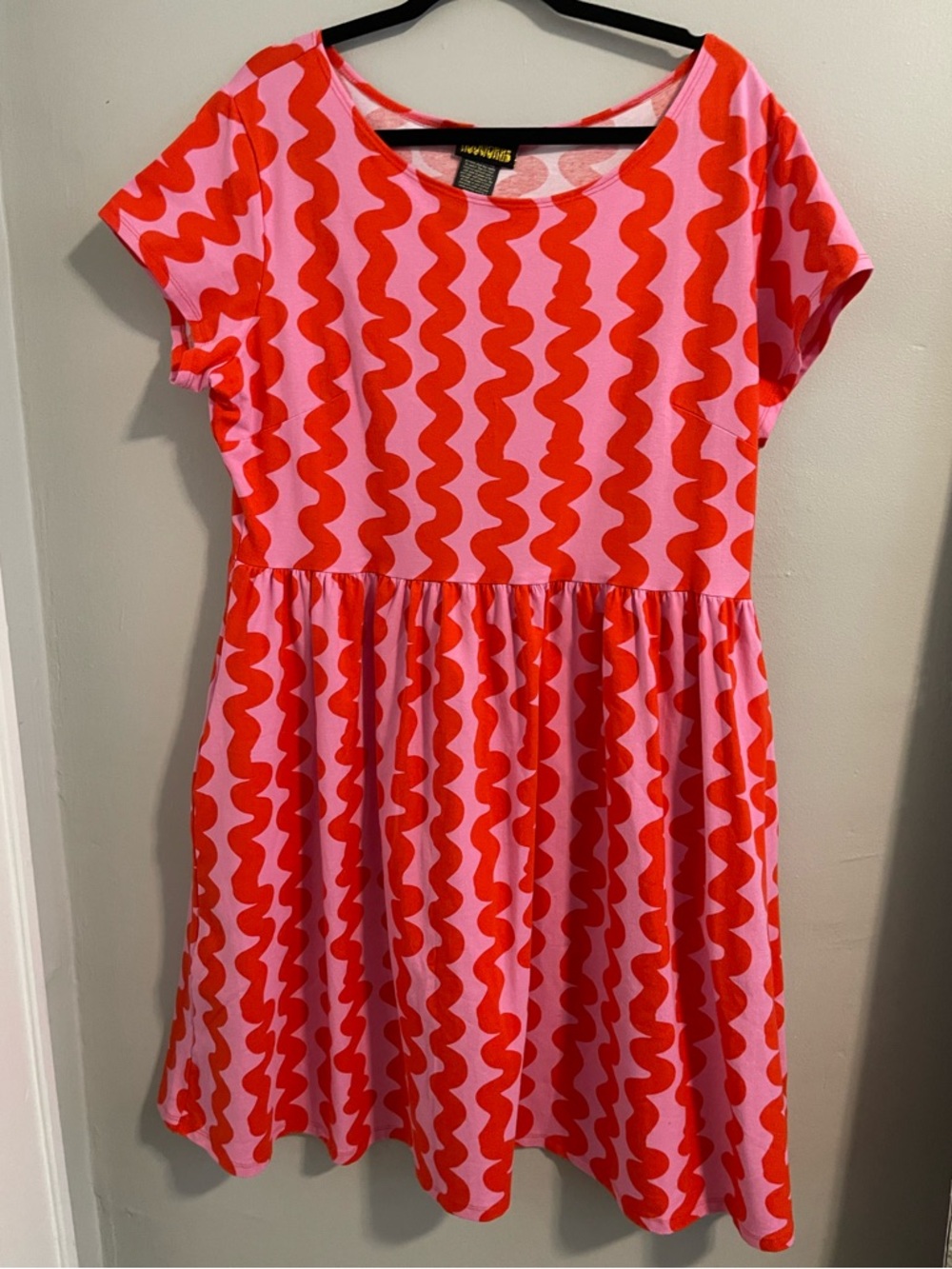Nooworks Pink Squiggle Lucy Dress 2XL